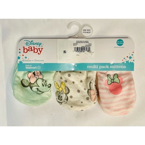 Disney Mittens Baby Minnie Mouse 3 Pack, One Size - Picture 1 of 2